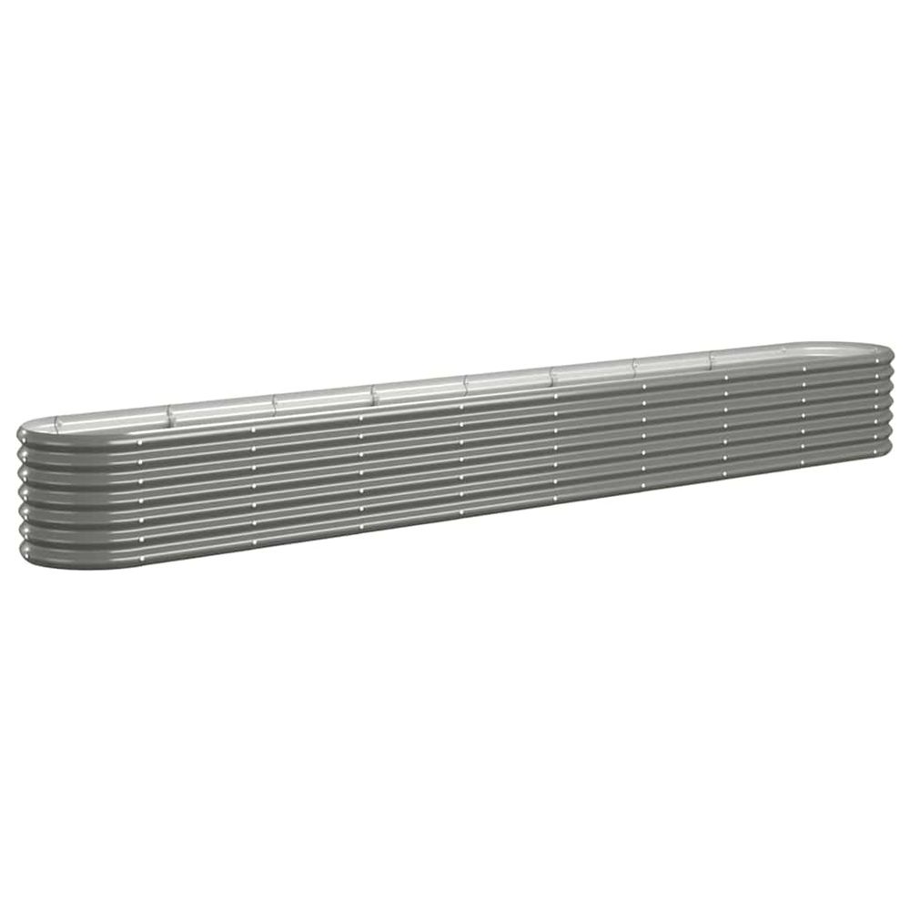 Lit surélevé de jardin acier galvanisé 332x40x36 cm gris