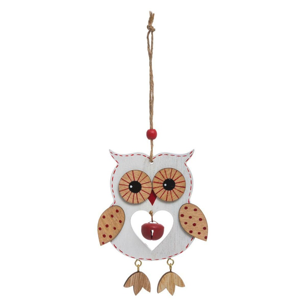 Sujet de noël hibou ajouré grelot