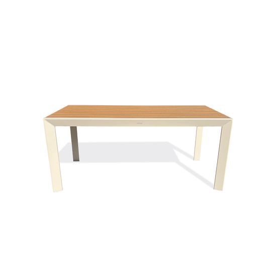 Table de jardin tonga (170x80 cm) en aluminium et plateau polywood aspect bois