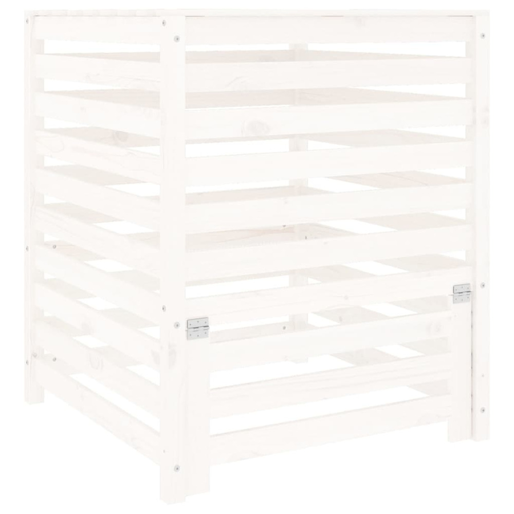 Composteur blanc 82,5x82,5x99,5 cm bois massif de pin