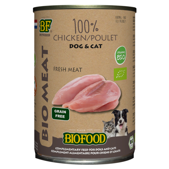100% de viande bio de poulet 400g