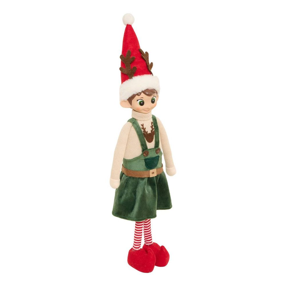 Lutin de noël saperli et popette vert h. 65 cm