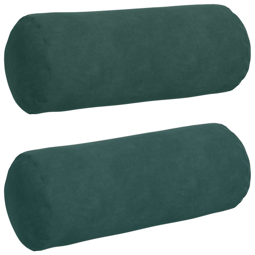 Coussins d'accent 2 pcs vert foncé ø 15 x 40 cm