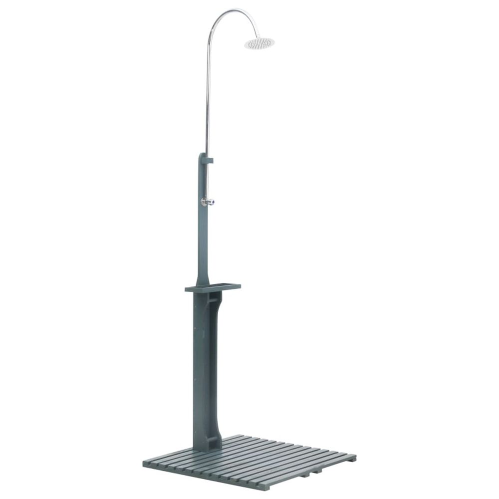 Douche de jardin anthracite bois