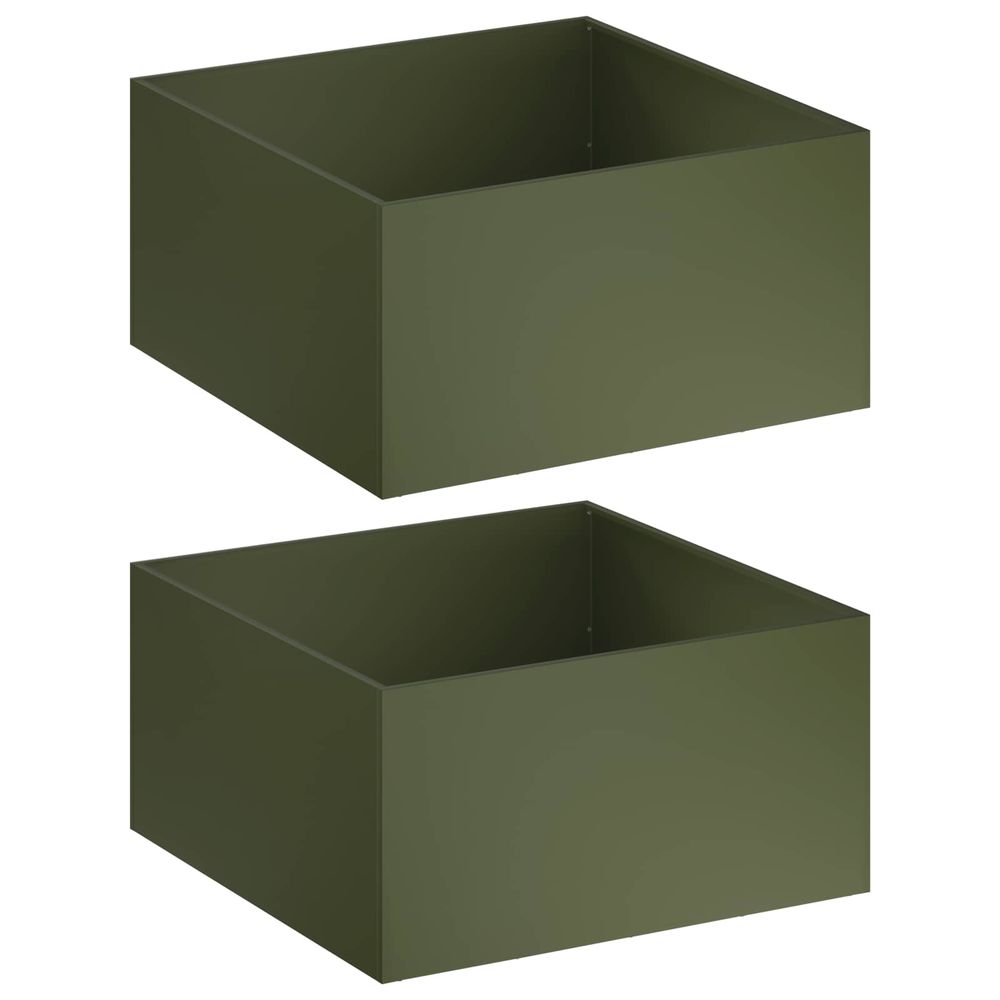Cache-pot de jardin 2 pc vert olive 80 x 80 x 40 cm