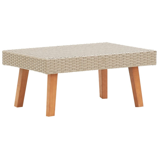 Table basse de jardin résine tressée beige