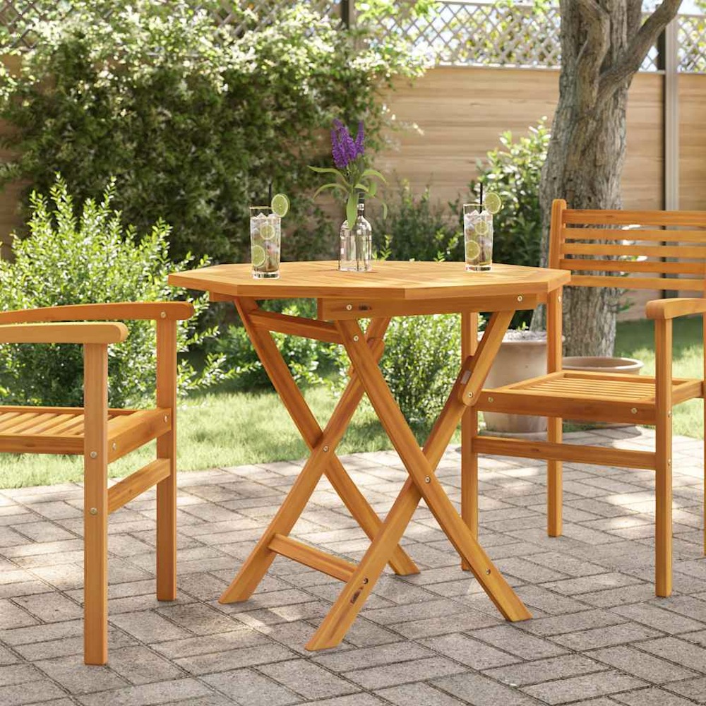 Table pliable de jardin 85x85x76 cm bois de teck solide