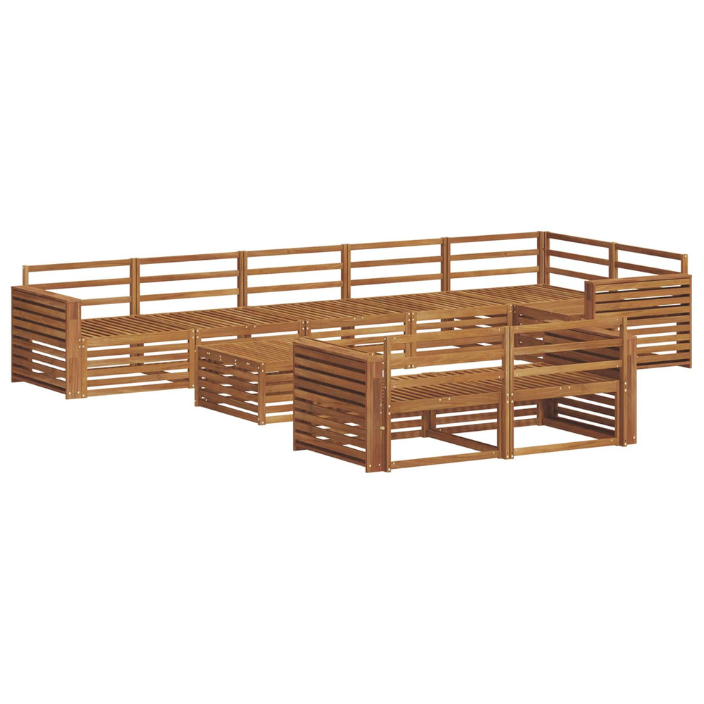 Ensemble de canapés d'extérieur 9 pcs naturel