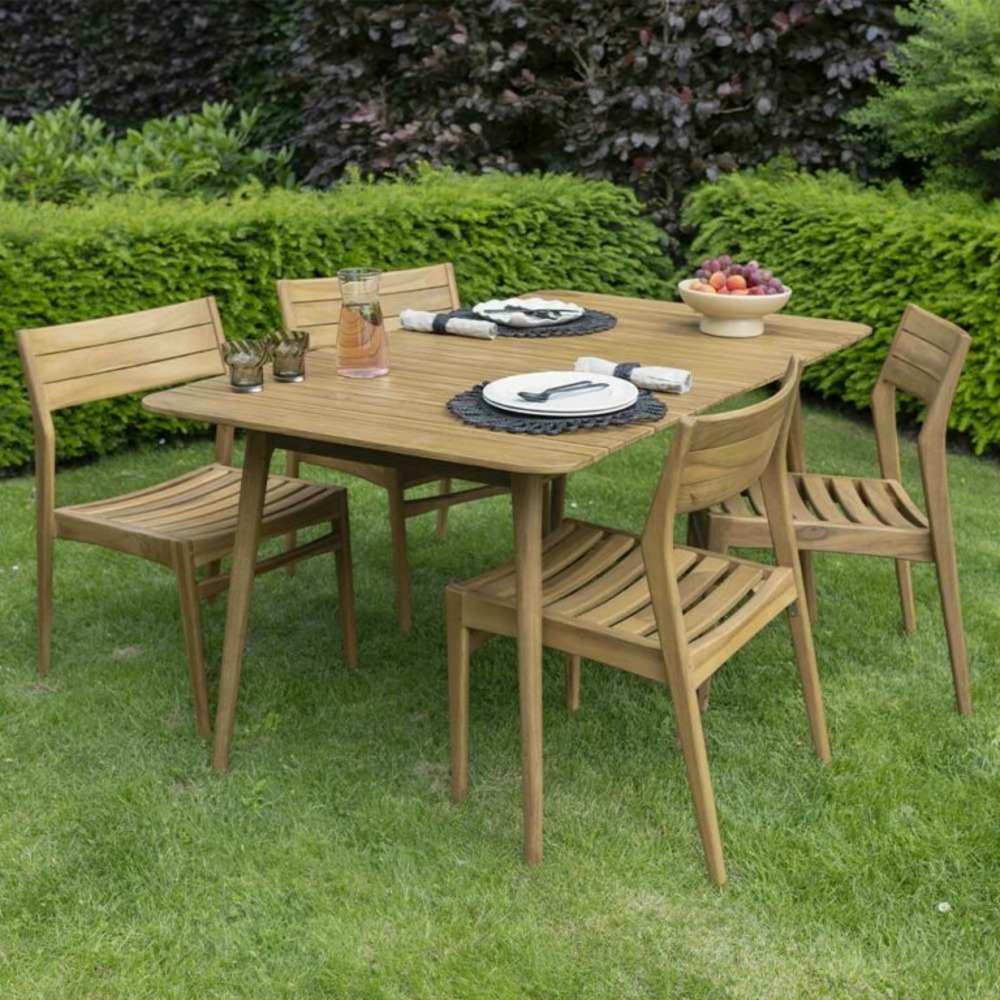 Ensemble en teck massif 4/6 places avec 4 chaises naples