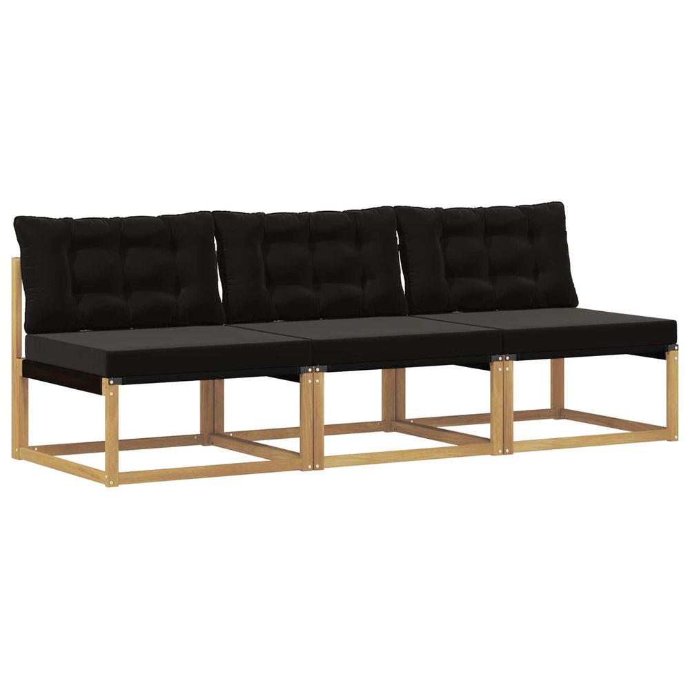 Sofa de milieu extérieur bois d'acacia massif blanc