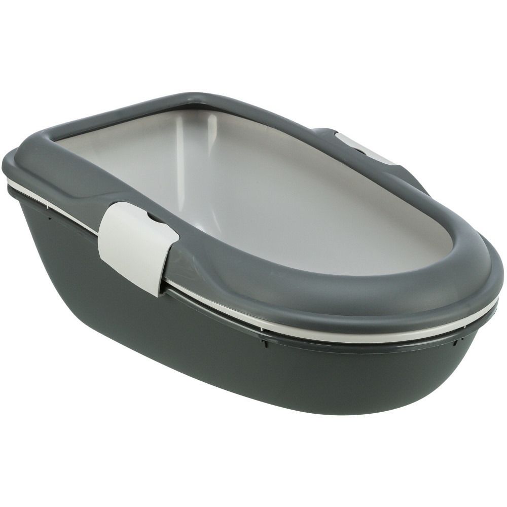 Bac a litière berto 39 x 22 x 59 cm grise pour chat