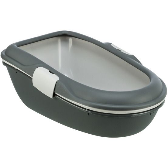 Bac a litière berto 39 x 22 x 59 cm grise pour chat