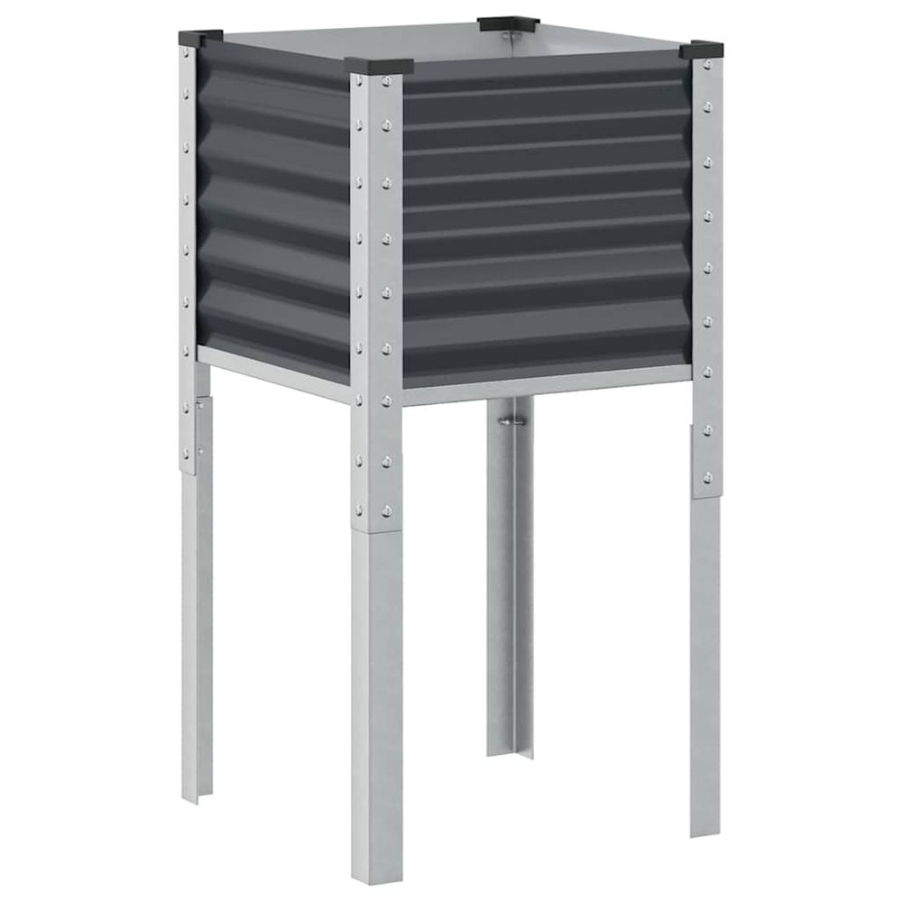 Jardinière de jardin anthracite 45x45x88 cm acier