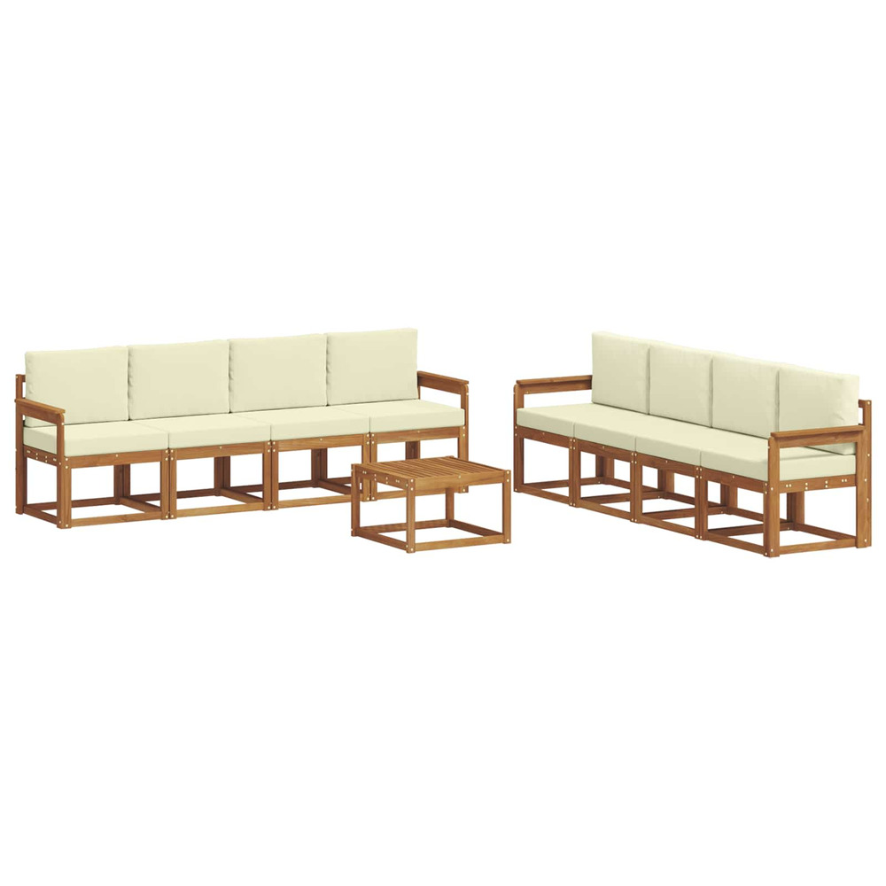 Ensemble de canapés d'extérieur 9 pcs naturel et crème