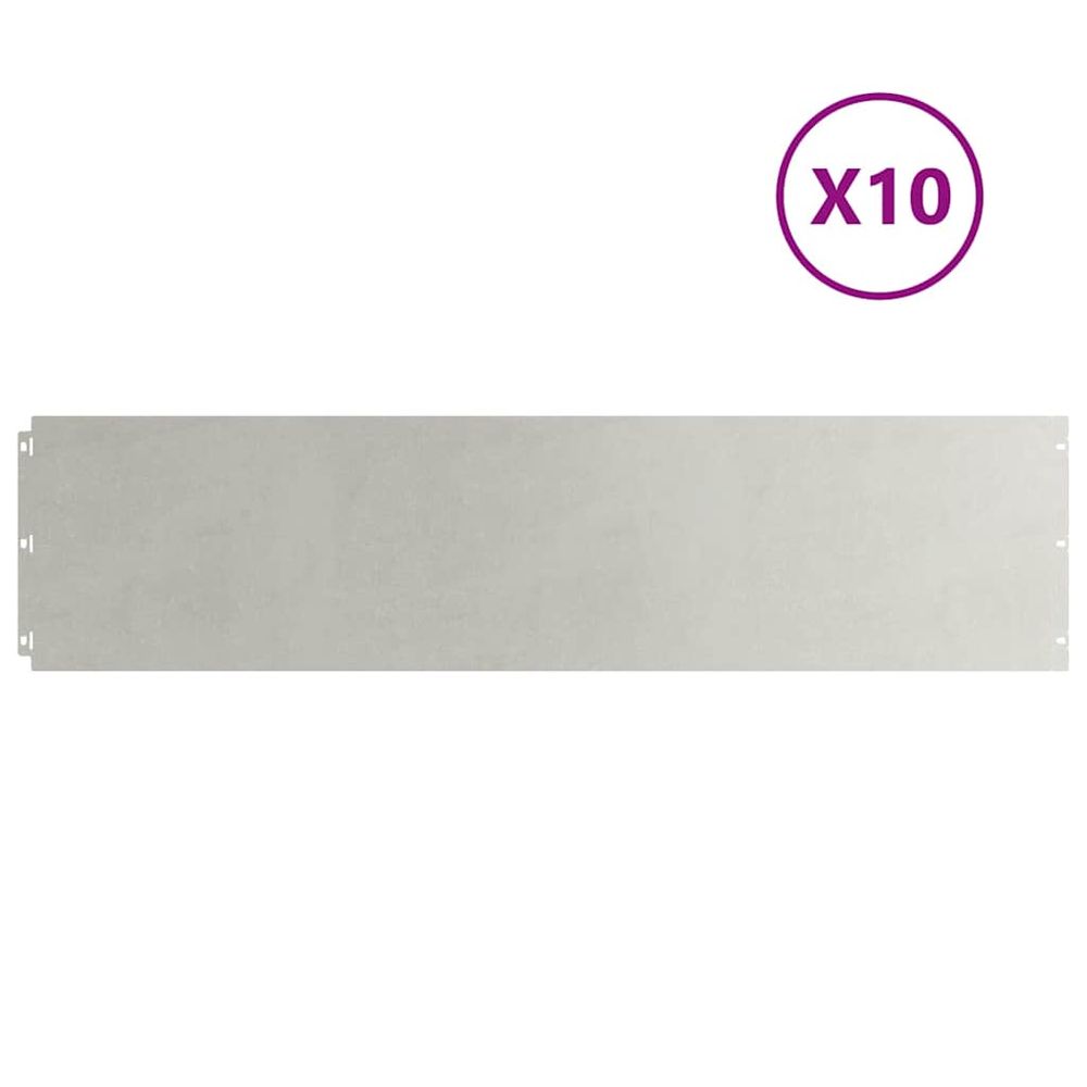 Bordures de pelouse 10 pcs 25x103 cm acier inoxydable