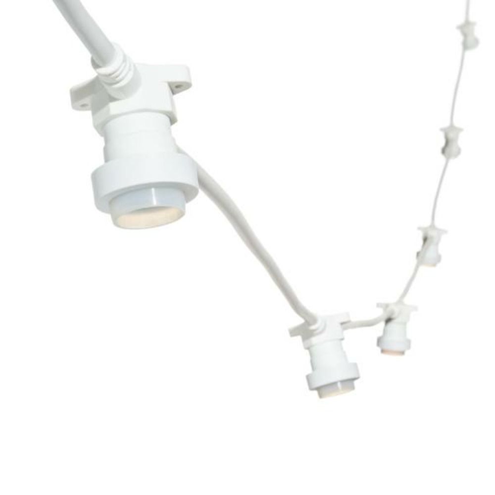 Guirlande guinguette extérieure câble blanc 5m 5 douilles e27 prolongeable ip44 luxa 230v lotti