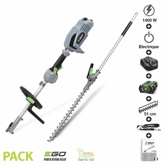 Pack taille haie sur perche à batterie et chargeur inclus ego power ph1400 hta2000s