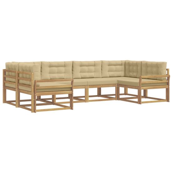 Ensemble de canapés d'extérieur 6 pc blanc et beige