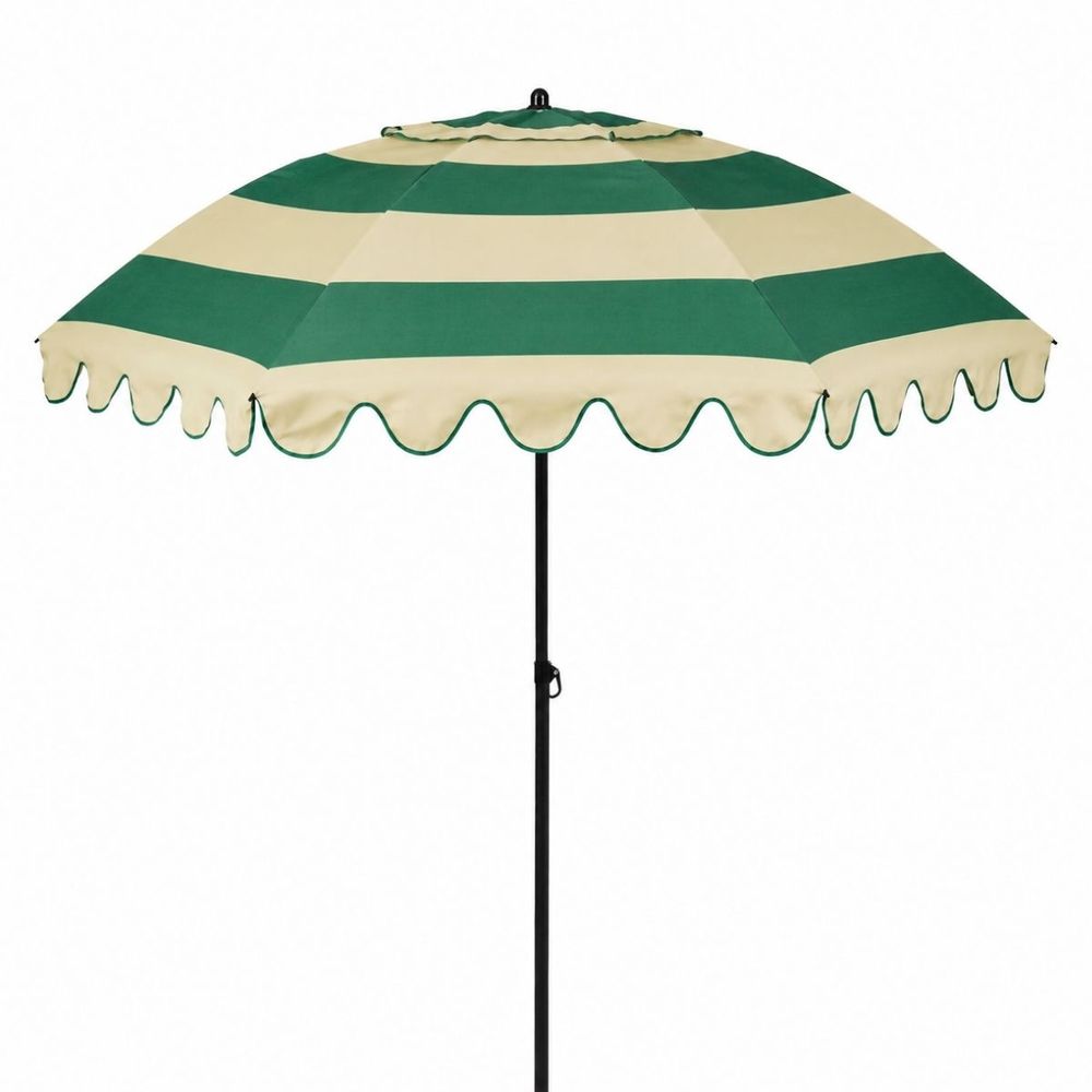 Mica decorations parasol inclinable avec volants - protection solaire 238 x ø195 cm - parasol plage jardin ou balcon - polyester,