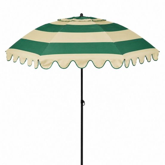 Mica decorations parasol inclinable avec volants - protection solaire 238 x ø195 cm - parasol plage jardin ou balcon - polyester,