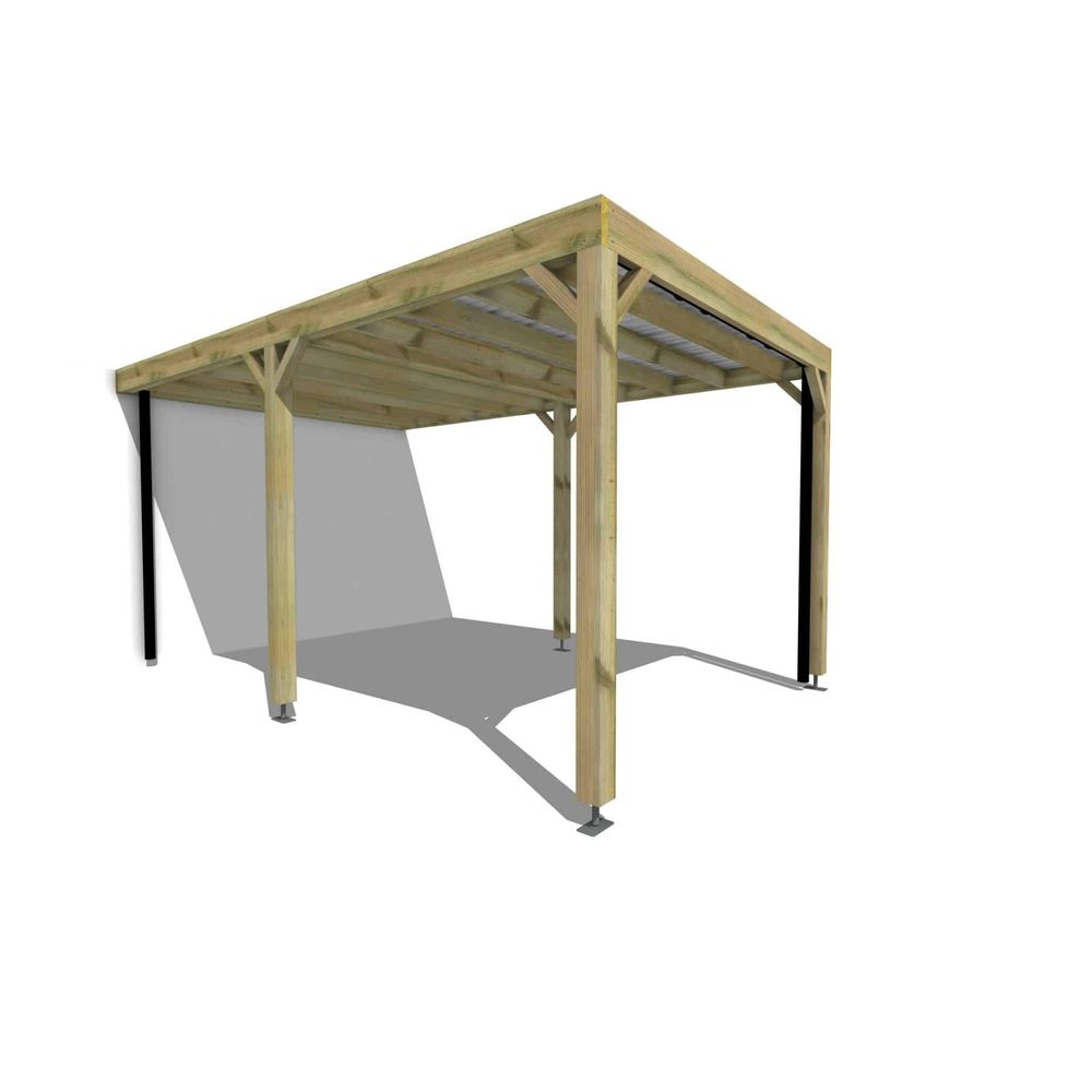 Carport bois • 3m x 5m • adossée • sens largeur • livraison comprise
