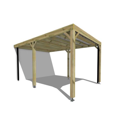 Carport bois • 3m x 5m • adossée • sens largeur • livraison comprise