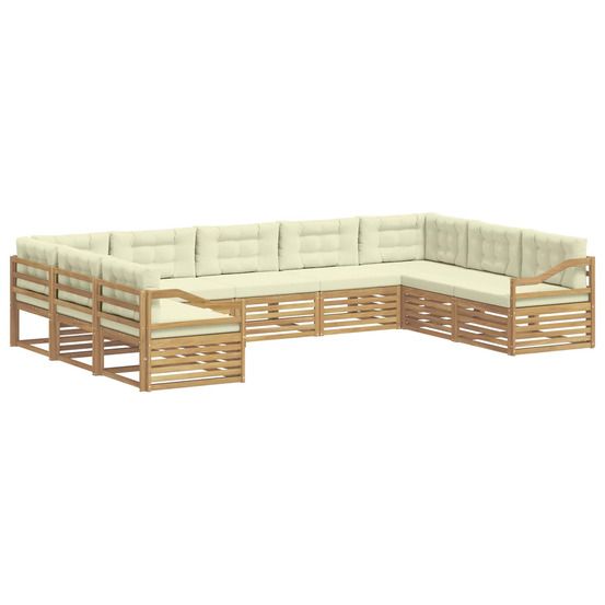 Ensemble de canapés d'extérieur 9 pc blanc et crème