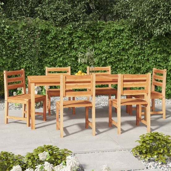 Ensemble à manger de jardin 7 pcs bois de teck solide