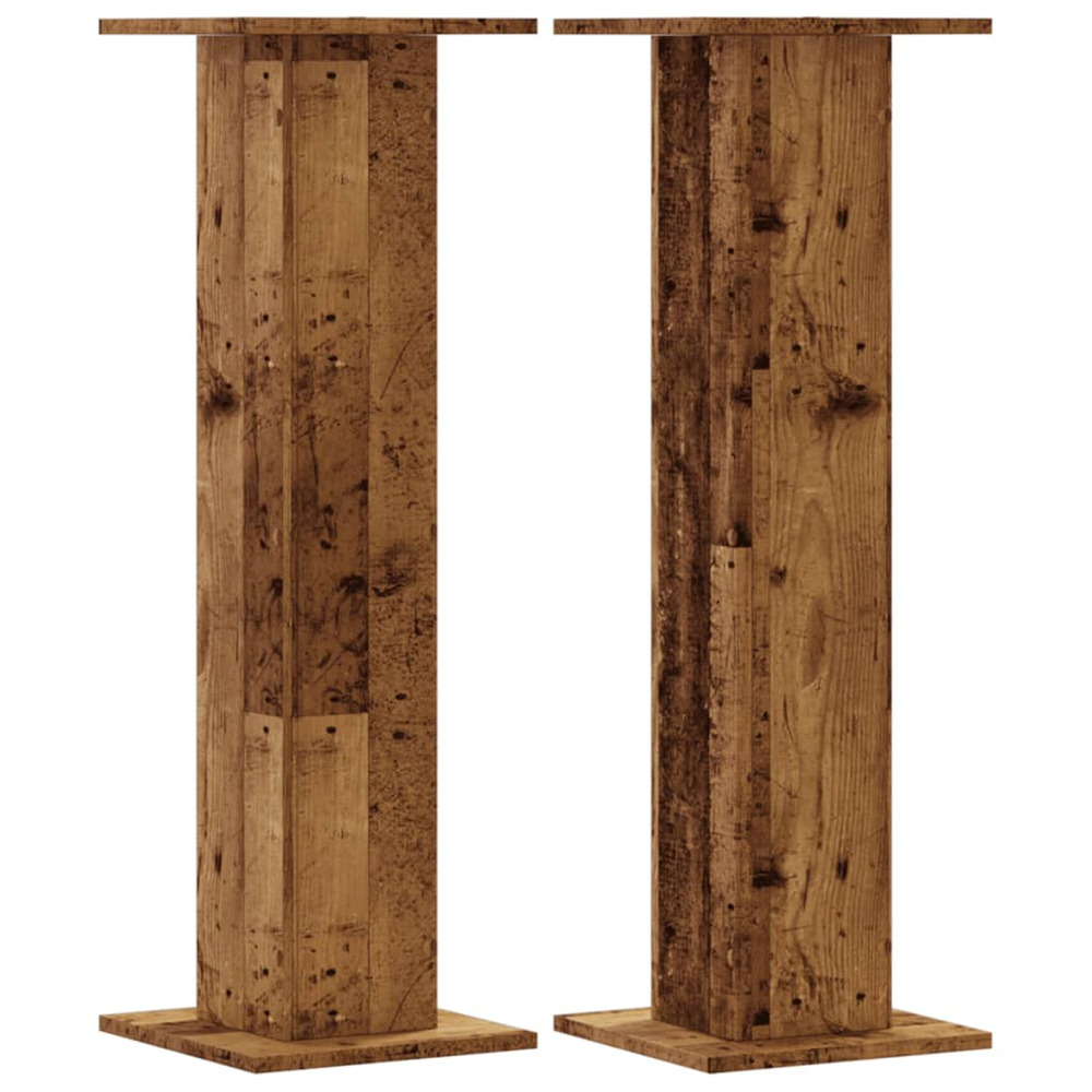 Supports pour plantes 2 pcs vieux bois bois d'ingénierie