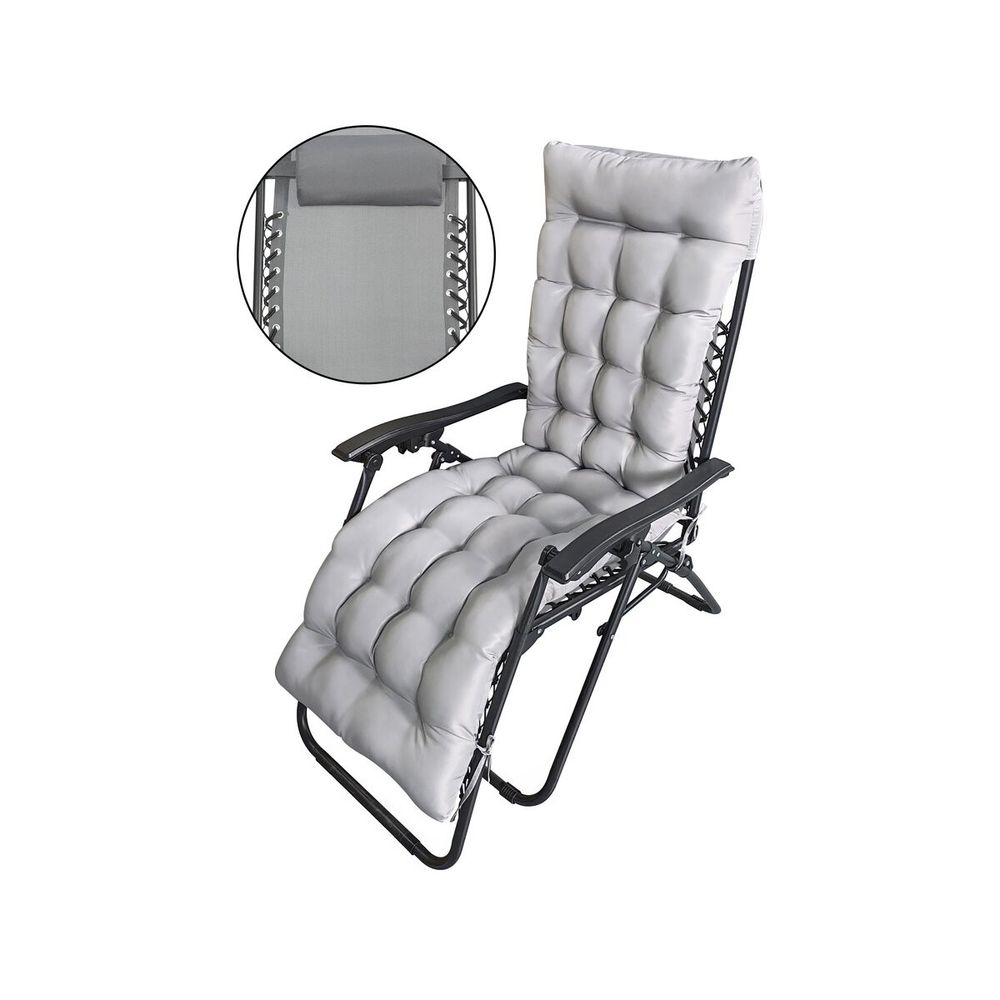 Fauteuil de jardin relax zéro gravité avec coussin matelassé 