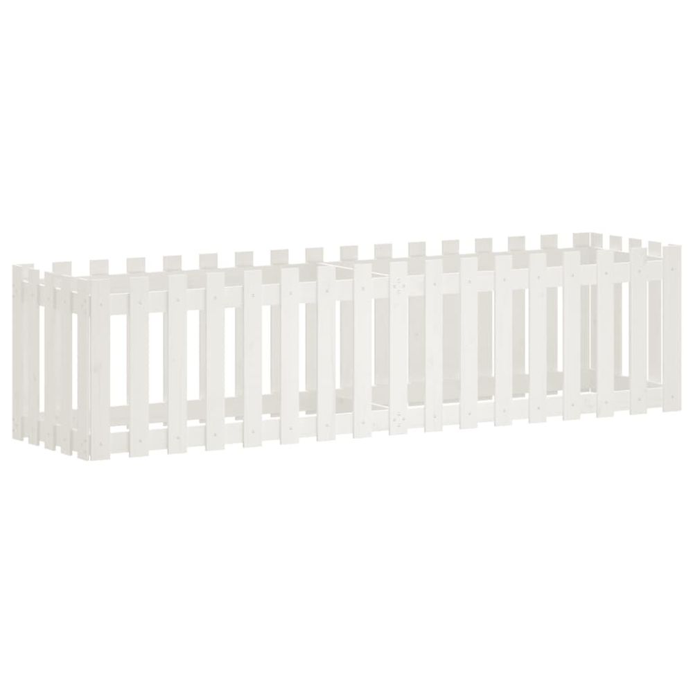 Lit surélevé de jardin design de clôture 200x50x50cm pin massif