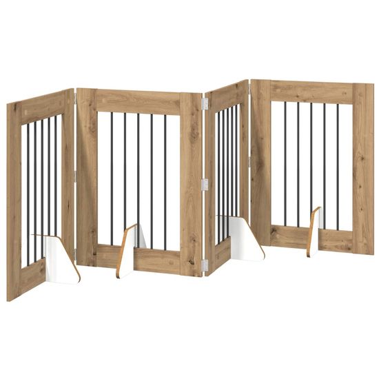 Porte de chien pliable avec supports 4 pc chêne artisanal