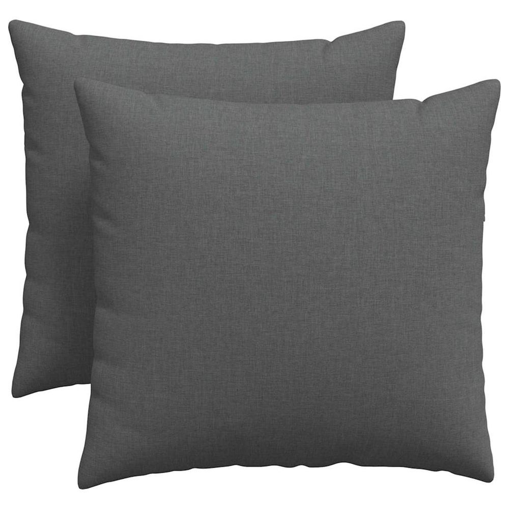 Coussins de canapé 2 pc tissu gris foncé 50 x 50 cm