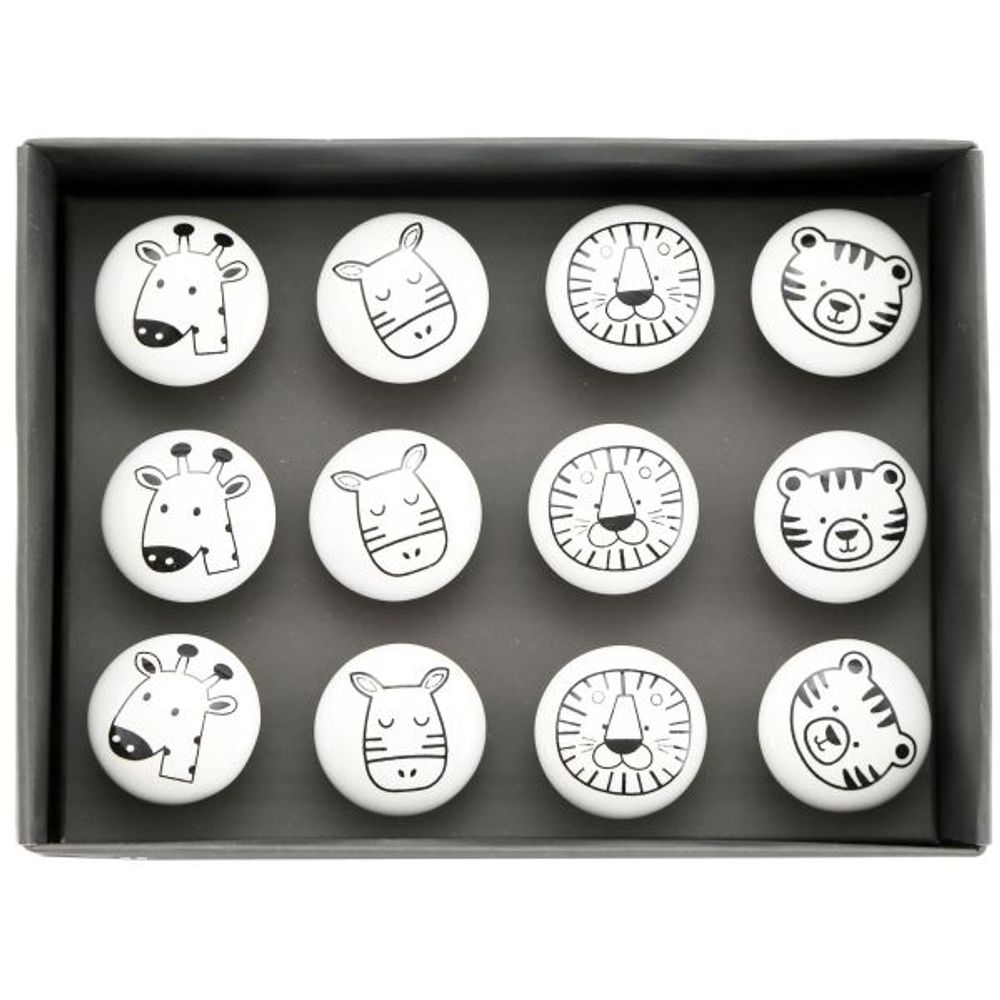 Boutons de meubles pour enfants animaux (lot de 12)