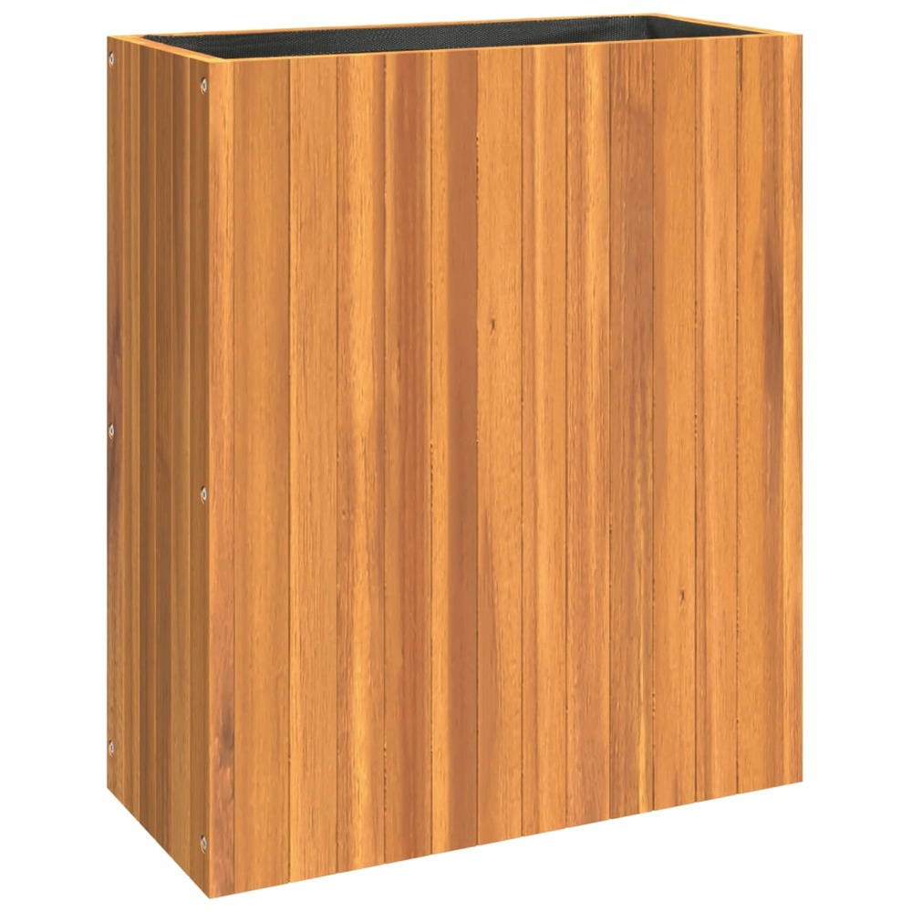 Jardinière bac lit surélevé plantes fleurs terrasse jardin 59 x 27,5 x 70 cm bois massif d'acacia marron