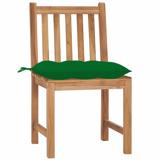Chaises de jardin lot de 2 avec coussins bois de teck massif
