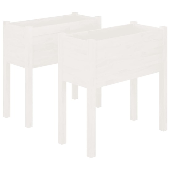 Jardinières 2 pcs blanc 70x31x70 cm bois de pin massif