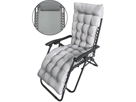 Fauteuil de jardin relax zéro gravité avec coussin matelassé