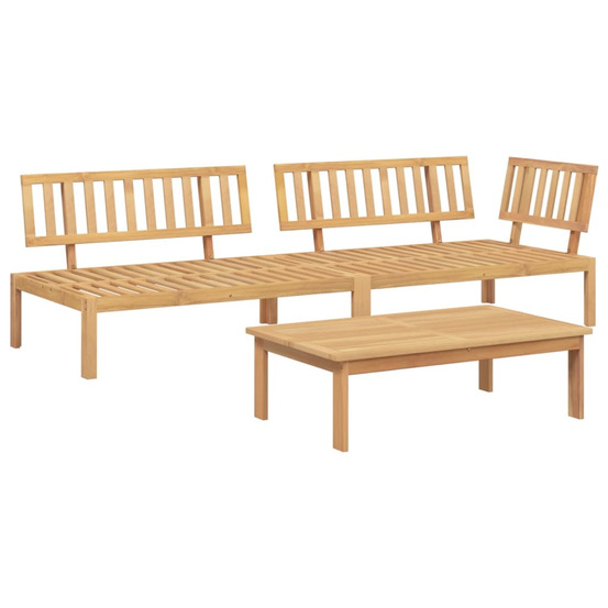 Salon palette de jardin 3 pcs bois d'acacia massif
