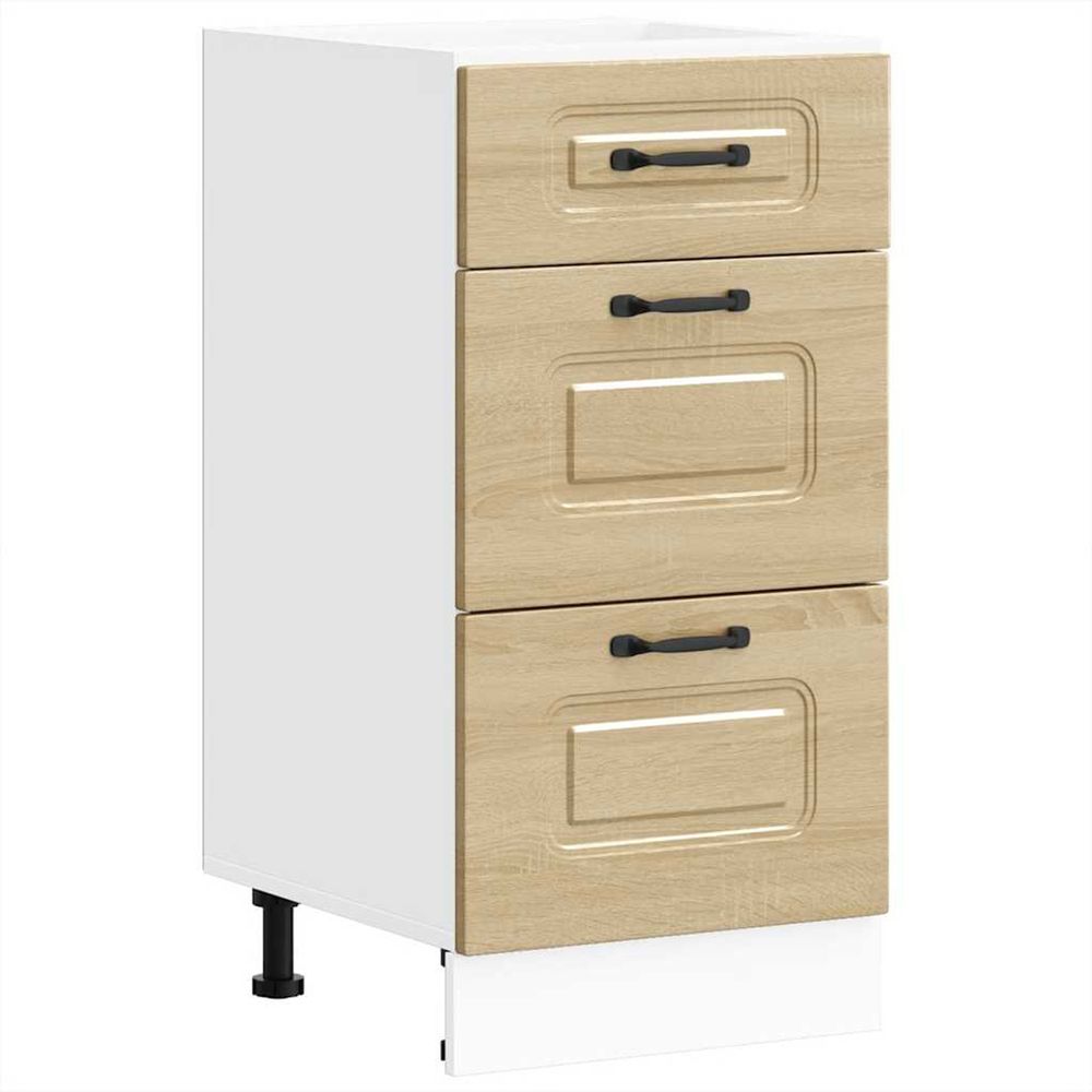 Meuble bas de cuisine « kalmar » bois d'ingénierie blanc brillant