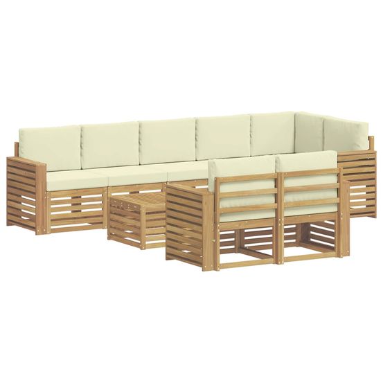 Ensemble de canapés d'extérieur 9 pc blanc et crème polyester