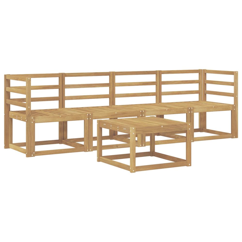 Ensemble de canapés d'extérieur 5 pc blanc bois d'acacia massif