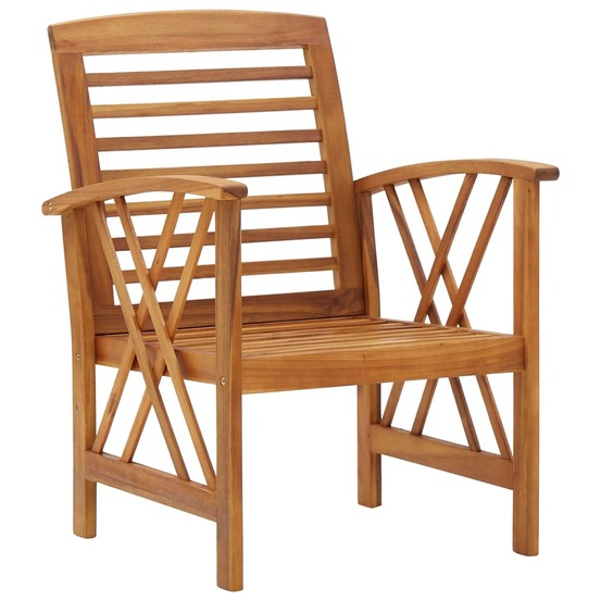 Chaises de jardin lot de 2 bois d'acacia massif