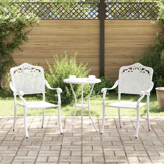 Chaise de jardin 2 pcs blanc 55 x 55 x 92,5cm aluminium