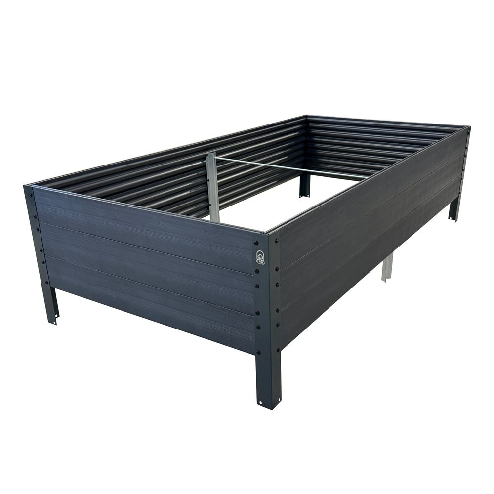 Carré potager surélevé effet bois anthracite 150 x 75 x 30 cm, 338 l, imputrescible