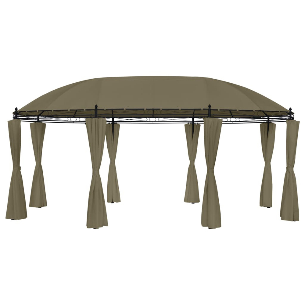 Belvédère avec rideaux 520x349x255 cm taupe 180 g/m²
