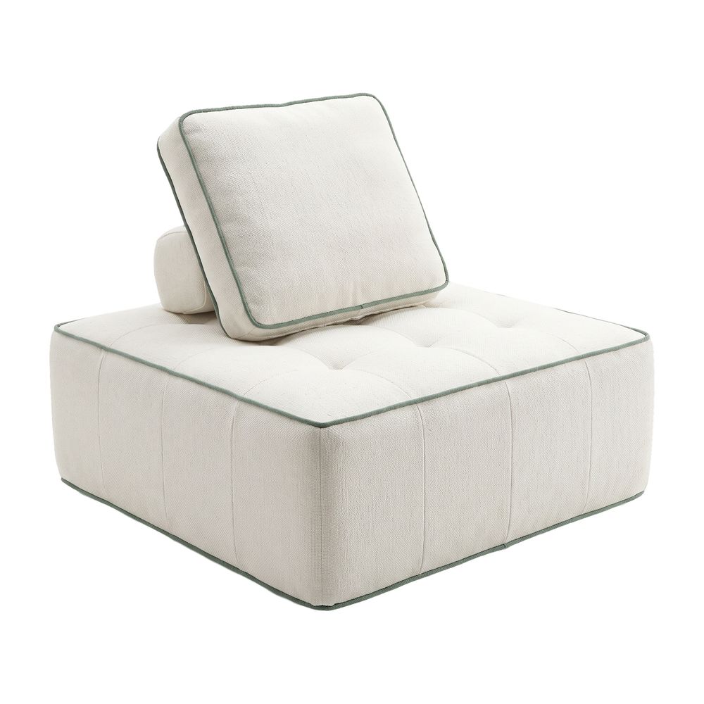 Fauteuil zen 1 place - blanc et sauge