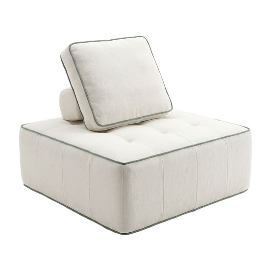 Fauteuil zen 1 place - blanc et sauge