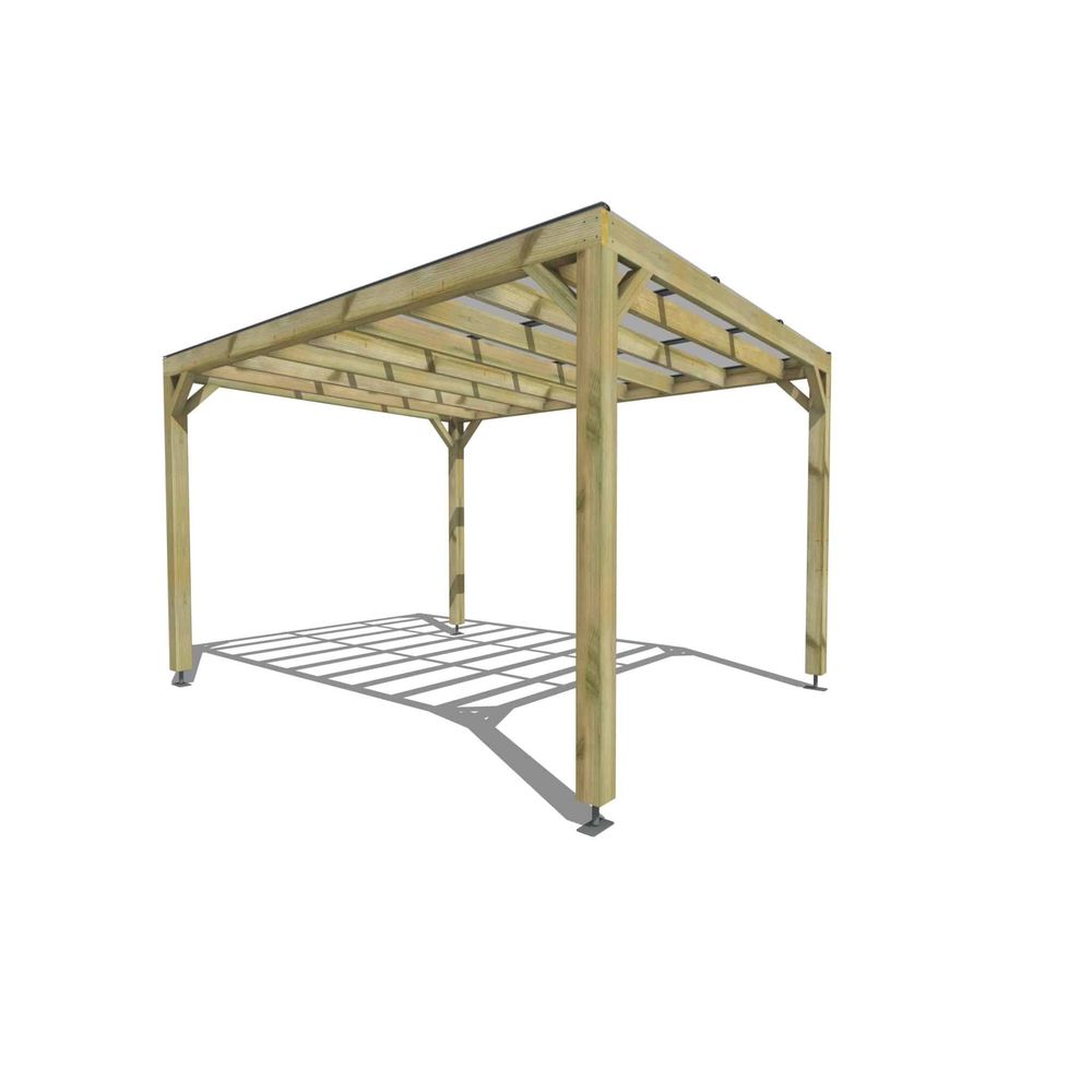 Pergola bois • 3m x 4m • indépendante • sens largeur • couverture étanche transparente incluse • livraison comprise