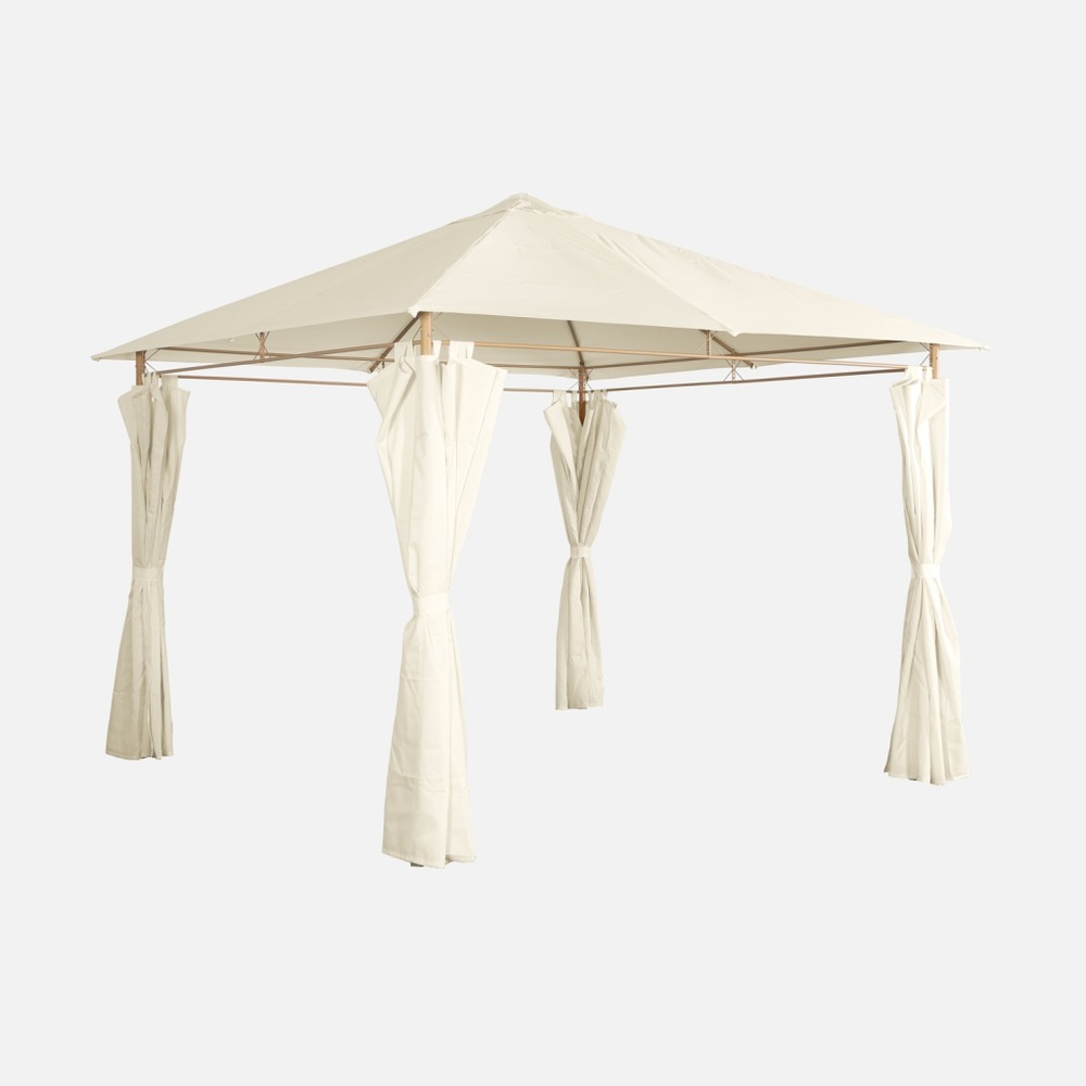 Tonnelle 3x3 m - elusa - pergola avec rideaux, tente de jardin, barnum